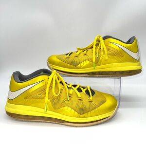 Nike LeBron James Air Max X Sonic Bright Yellow/Gray/Blue Athletic Shoes-Size 12